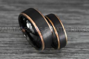 Black Wedding Rings, Couple Rings, Couple Wedding Bands