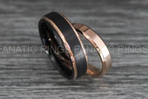 Black Wedding Rings, Couple Rings, Couple Wedding Bands