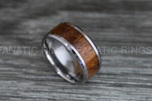 Wood Ring, Wood Wedding Band, Wood Wedding Ring, Silver Wedding Band
