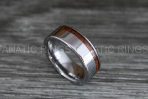 Wood Ring, Wood Wedding Band, Wood Wedding Ring, Silver Wedding Band
