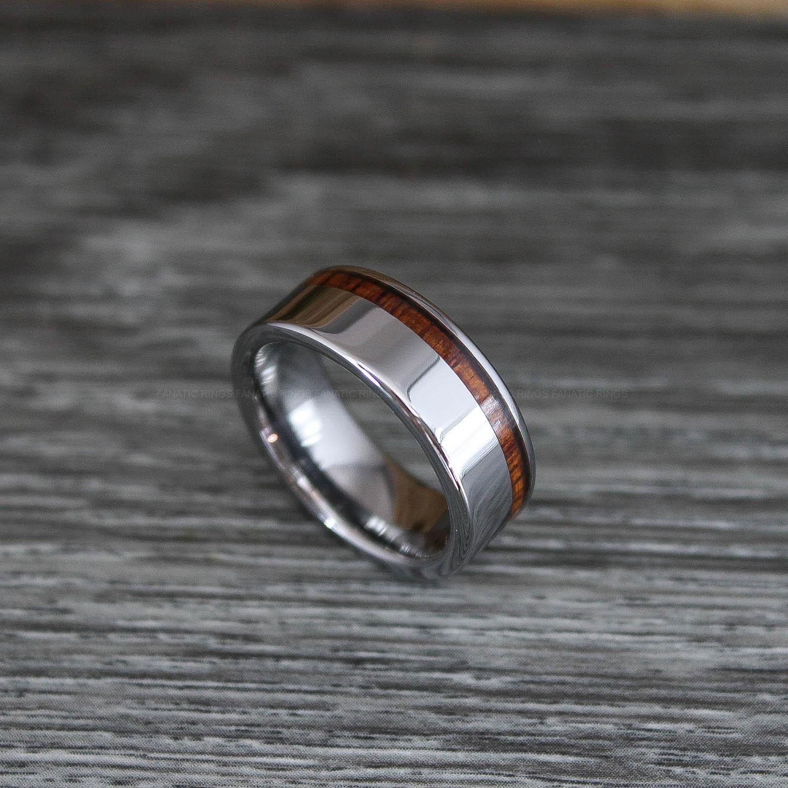 IMG_0400 Wood Ring, Wood Wedding Band, Wood Wedding Ring, Silver Wedding Band - Image 1