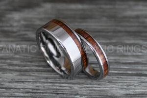 Wood Rings, Wood Wedding Bands, Wood Wedding Rings, Silver Wedding Bands