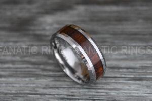 Wood Ring, Wood Wedding Band, Wood Wedding Ring, Silver Wedding Band