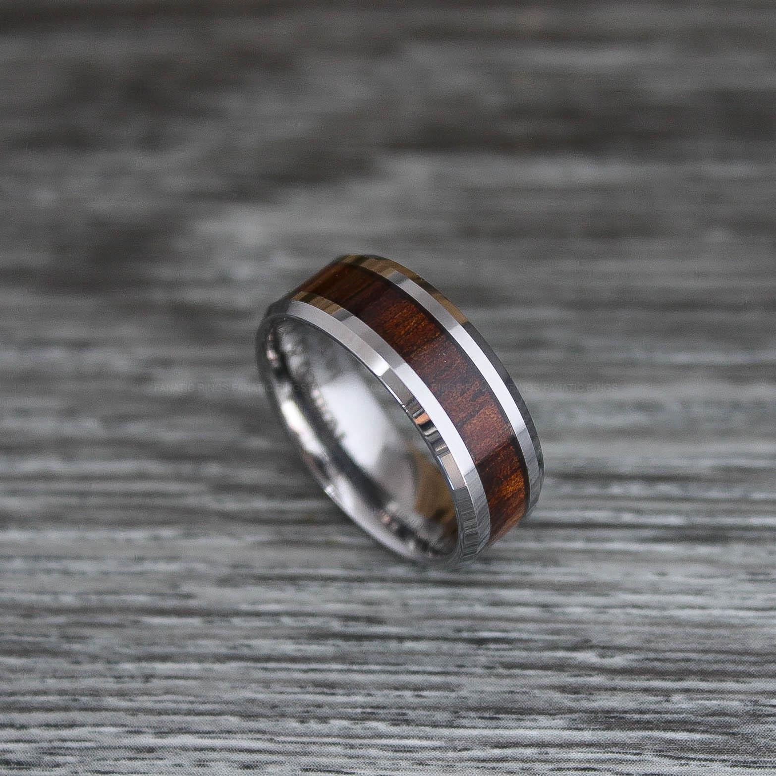 IMG_0402 Wood Ring, Wood Wedding Band, Wood Wedding Ring, Silver Wedding Band - Image 1
