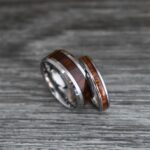 Wood Rings, Wood Wedding Bands, Wood Wedding Rings, Silver Wedding Bands - Image 4
