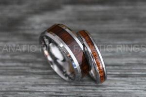 Wood Rings, Wood Wedding Bands, Wood Wedding Rings, Silver Wedding Bands