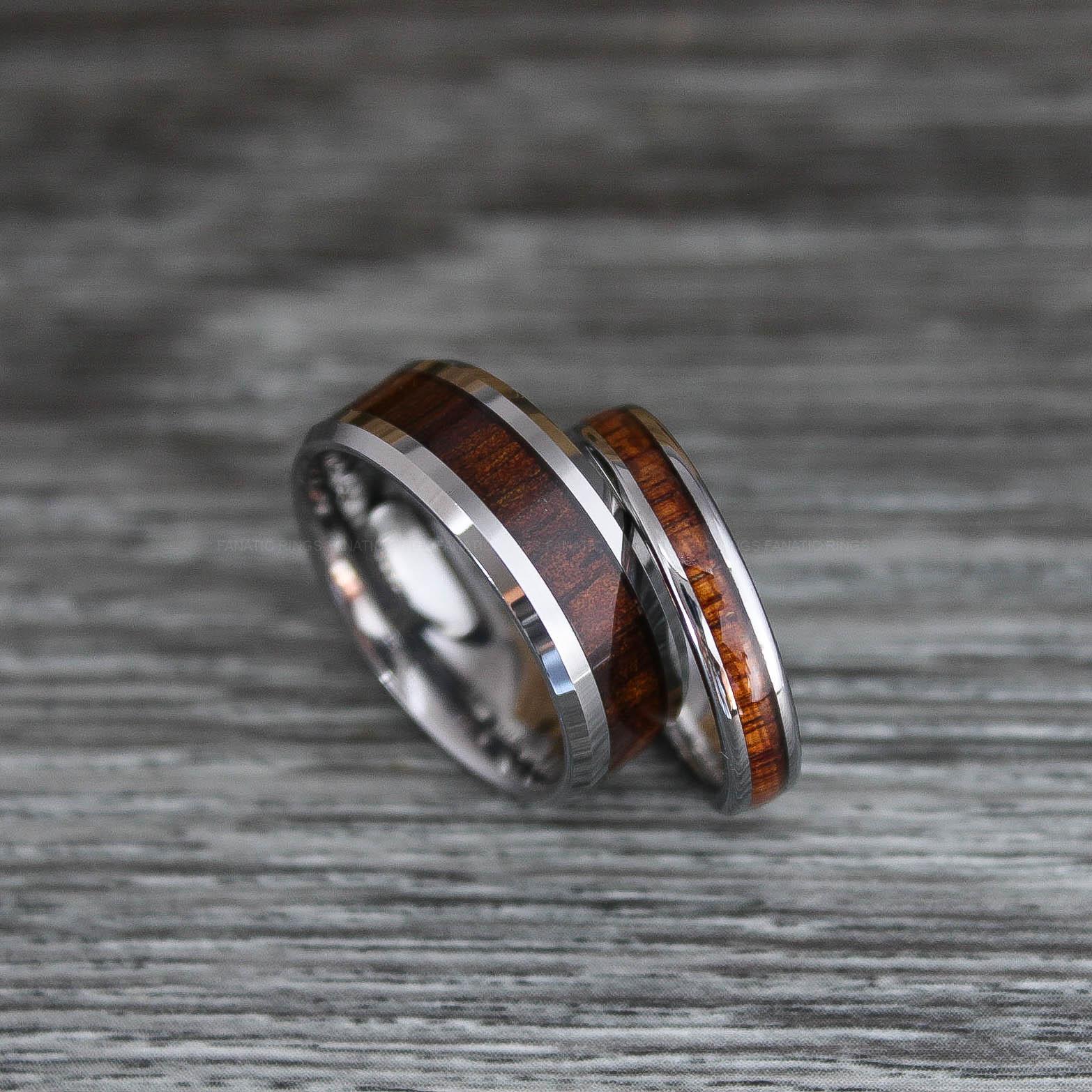 IMG_0403 Wood Rings, Wood Wedding Bands, Wood Wedding Rings, Silver Wedding Bands - Image 1