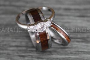 Wood Rings, Wood Wedding Bands, Wood Wedding Rings, Silver Wedding Bands