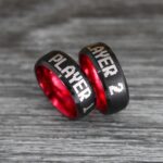 Player 1 Player 2 Rings, Gamer Rings, Gamer Jewelry, Gamer Wedding Ring - Image 3
