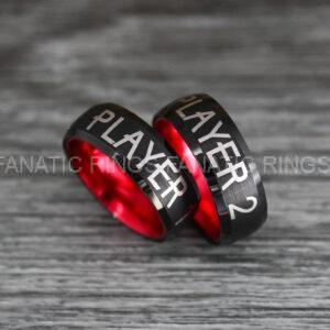 IMG_0409 Player 1 Player 2 Rings, Gamer Rings, Couple Ring Set, Couple Wedding Bands