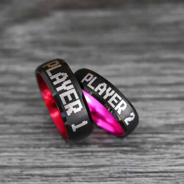 IMG_0411 Player 1 Player 2 Rings, Gamer Rings, Couple Ring Set, Couple Wedding Bands