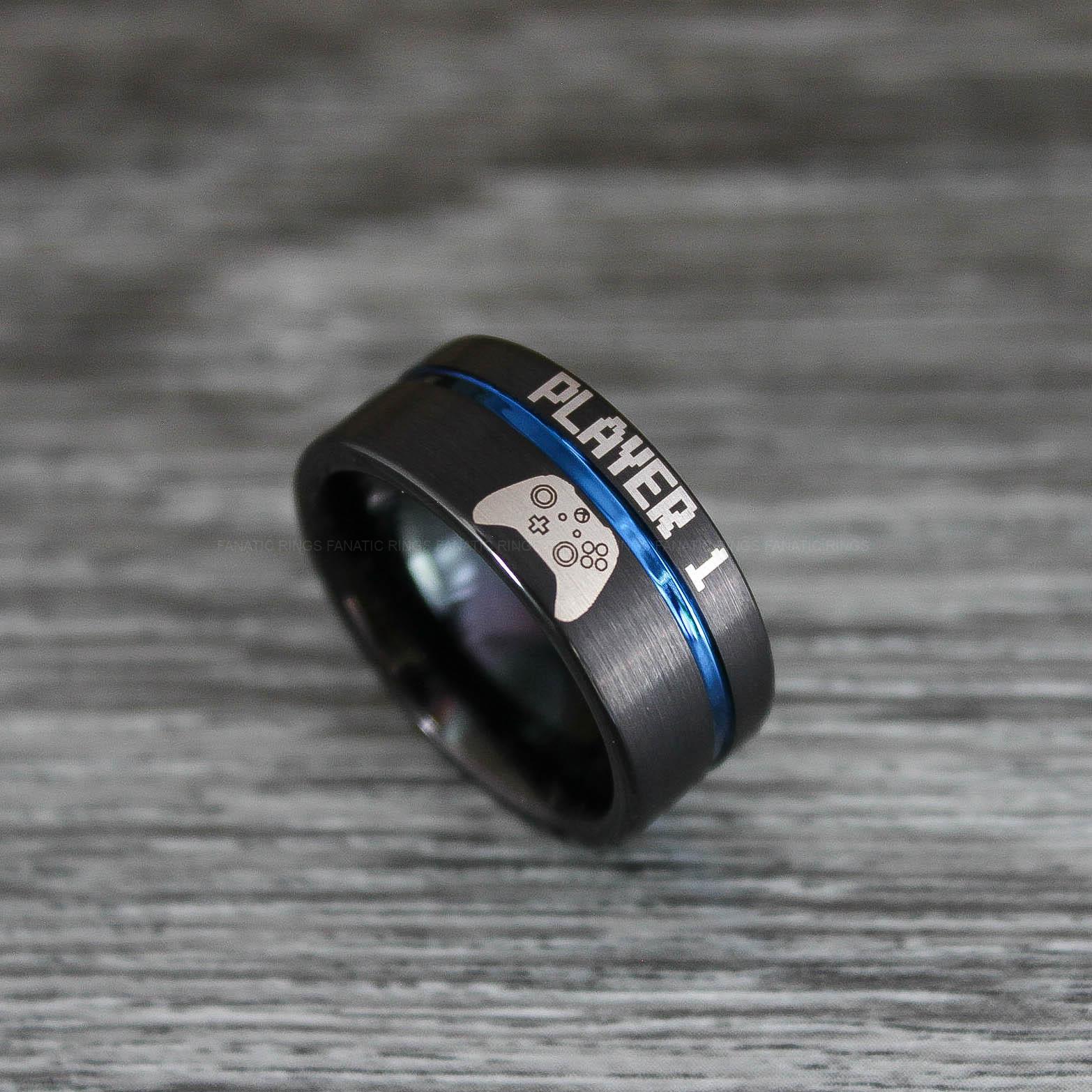 IMG_0414 Player 1 Player 2 Rings, Gamer Rings, Gamer Jewelry, Gamer Wedding Ring - Image 1