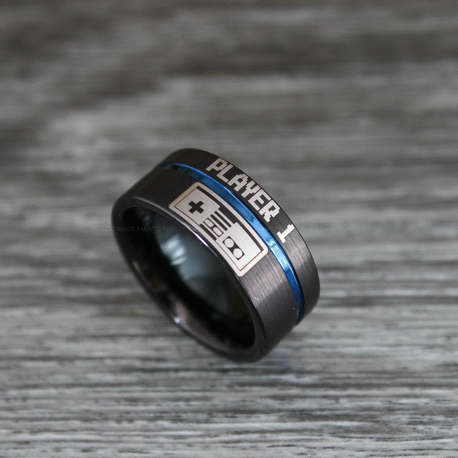 IMG_0416 Player 1 Player 2 Rings, Gamer Rings, Gamer Jewelry, Gamer Wedding Ring - Image 1