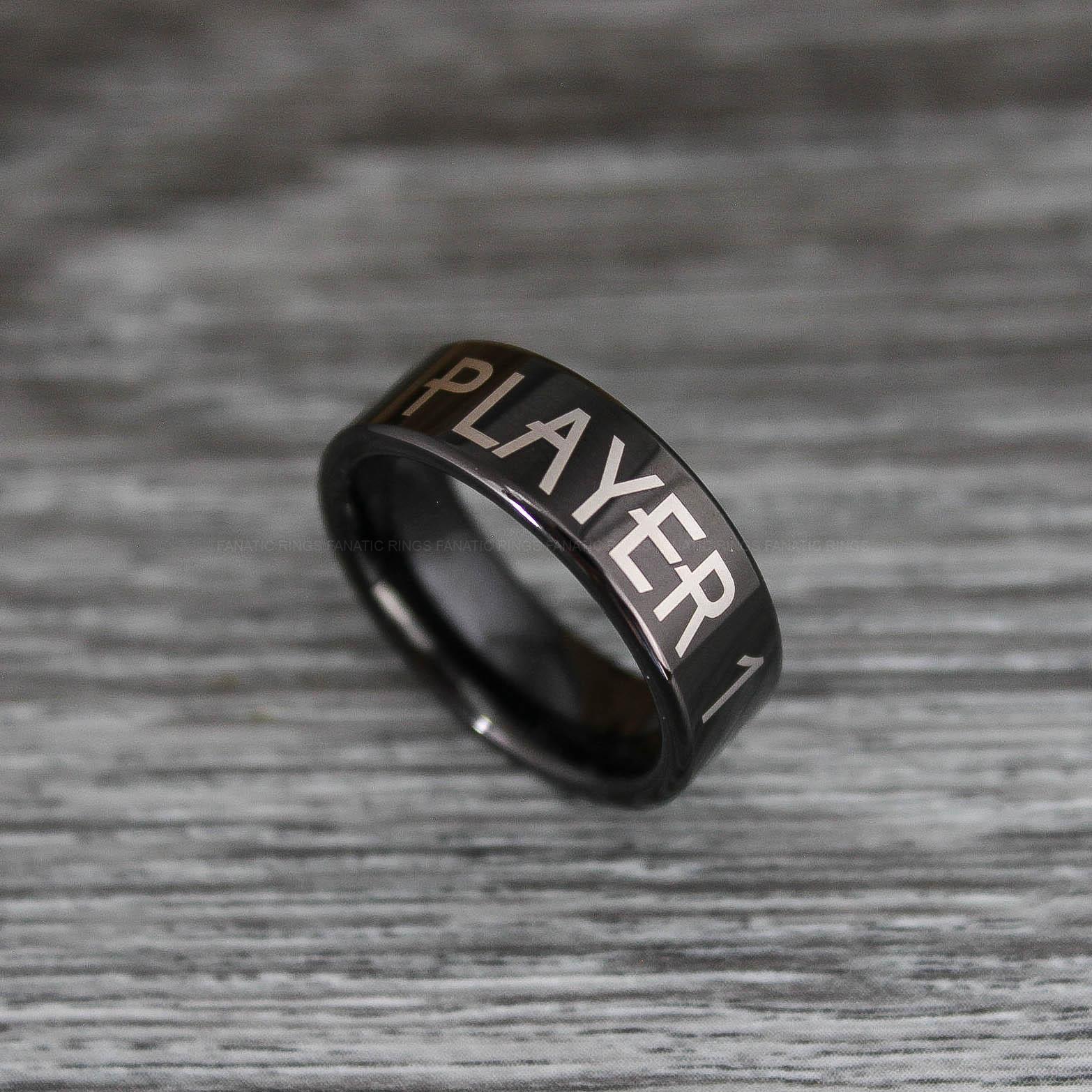 IMG_0418 Player 1 Player 2 Rings, Gamer Rings, Gamer Jewelry, Gamer Wedding Ring - Image 1