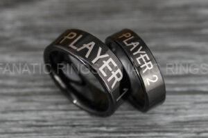 Player 1 Player 2 Rings, Gamer Rings, Couple Ring Set, Couple Wedding Bands