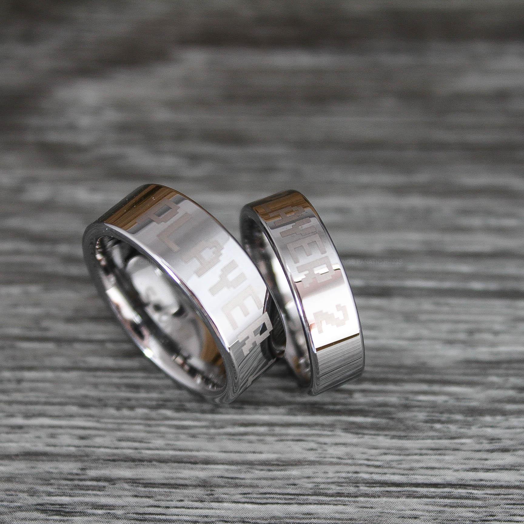 IMG_0431 Player 1 Player 2 Rings, Gamer Rings, Gamer Jewelry, Gamer Wedding Rings - Image 1