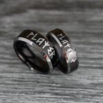 Player 1 Player 2 Rings, Gamer Rings, Couple Ring Set, Couple Wedding Bands