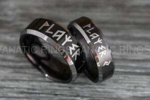 Player 1 Player 2 Rings, Gamer Rings, Couple Ring Set, Couple Wedding Bands