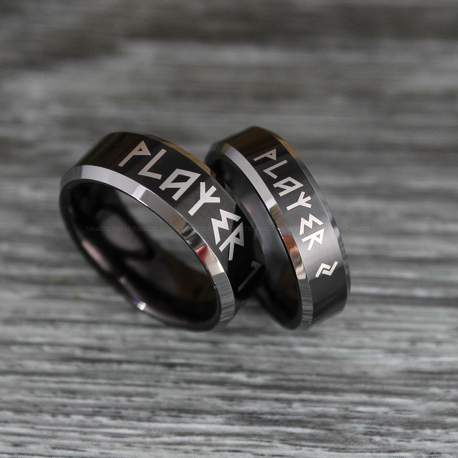 IMG_0442 Player 1 Player 2 Rings, Gamer Rings, Couple Ring Set, Couple Wedding Bands - Image 1