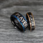 Player 1 Player 2 Rings, Gamer Rings, Couple Ring Set, Couple Wedding Bands