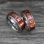 Player 1 Player 2 Rings, Gamer Rings, Couple Ring Set, Couple Wedding Bands