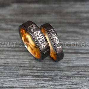 IMG_0455 Player 1 Player 2 Rings, Gamer Rings, Couple Ring Set, Couple Wedding Bands