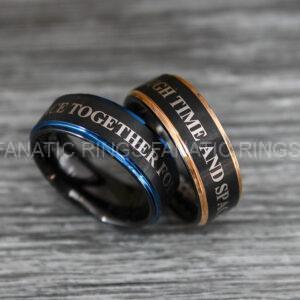IMG_0468 Together Forever Through Time and Space Rings, Couple Wedding Bands, Couple Rings