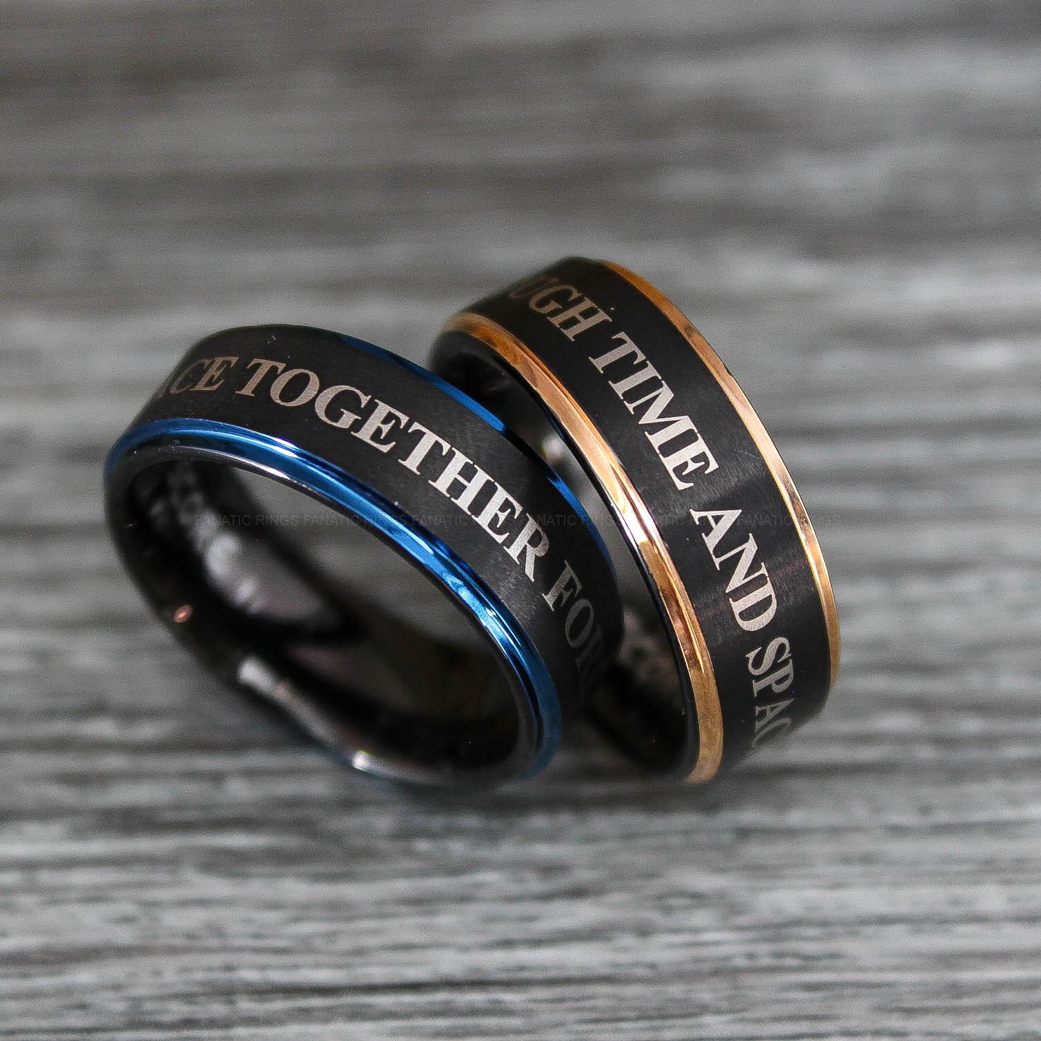 IMG_0468 Together Forever Through Time and Space Rings, Couple Wedding Bands, Couple Rings - Image 1