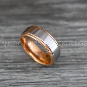 IMG_0471 Rose Gold Wedding Band, Rose Gold Wedding Ring, Rose Gold Tungsten Ring
