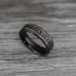 Together Forever Through Time and Space Ring, Black Wedding Band