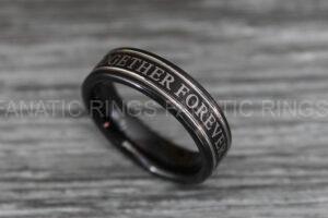 Together Forever Through Time and Space Ring, Black Wedding Band