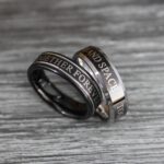 Together Forever Through Time and Space Ring, Black Wedding Band