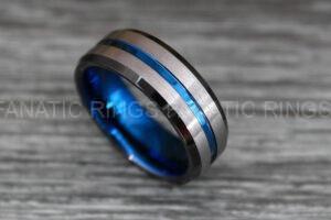 Silver Wedding Ring, Silver Wedding Band, Silver Tungsten Ring, Mens Wedding Band