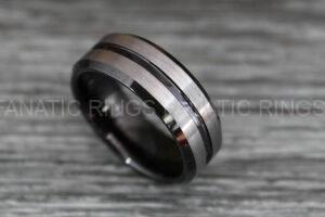 Silver Wedding Ring, Silver Wedding Band, Silver Tungsten Ring, Mens Wedding Band
