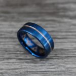 Blue Wedding Ring, Blue Wedding Band, Blue Tungsten Ring