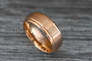 Rose Gold Wedding Ring, Rose Gold Wedding Band, Rose Gold Tungsten Ring