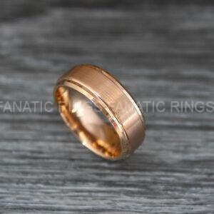 IMG_0487 Rose Gold Wedding Ring, Rose Gold Wedding Band, Rose Gold Tungsten Ring
