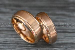 Rose Gold Wedding Rings, Rose Gold Wedding Bands, Rose Gold Tungsten Rings