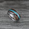 IMG_0489 Wood Ring, Turquoise Ring, Wood Wedding Band, Wood Wedding Ring, Silver Wedding Band