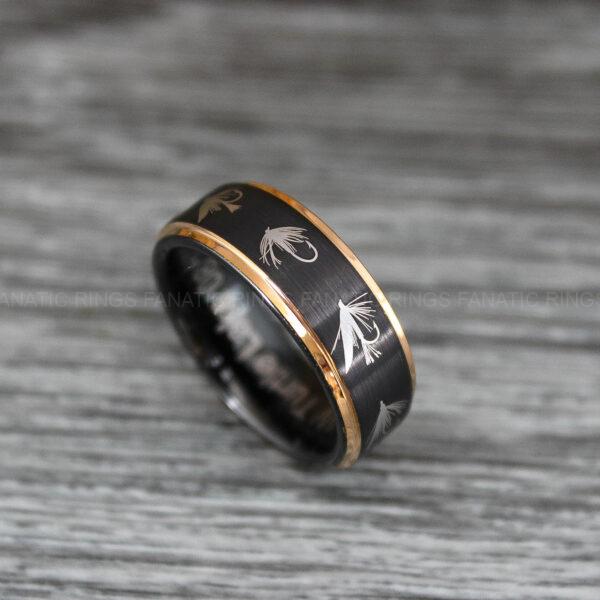 IMG_0504 Fly Fishing Ring, Fly Fishing Lure Ring, Lure Ring, Fishing Jewelry, Fishing Ring, Fish Hook Ring, Hunting Ring, Fish Hooks Wedding Band