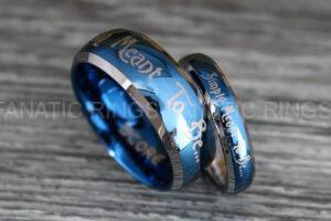 Simply Meant To Be Rings, Blue Wedding Bands, Blue Wedding Rings, Jack and Sally Rings, Jack and Sally Wedding Rings