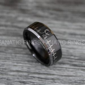 IMG_0511 Deer Hunting Ring, Deer Tracks Wedding, Deer Hunting Jewelry, Black Tungsten Ring, Black Wedding Band, Hunting Jewelry, Deer Tracks Wedding Ring, Deer Tracks Ring