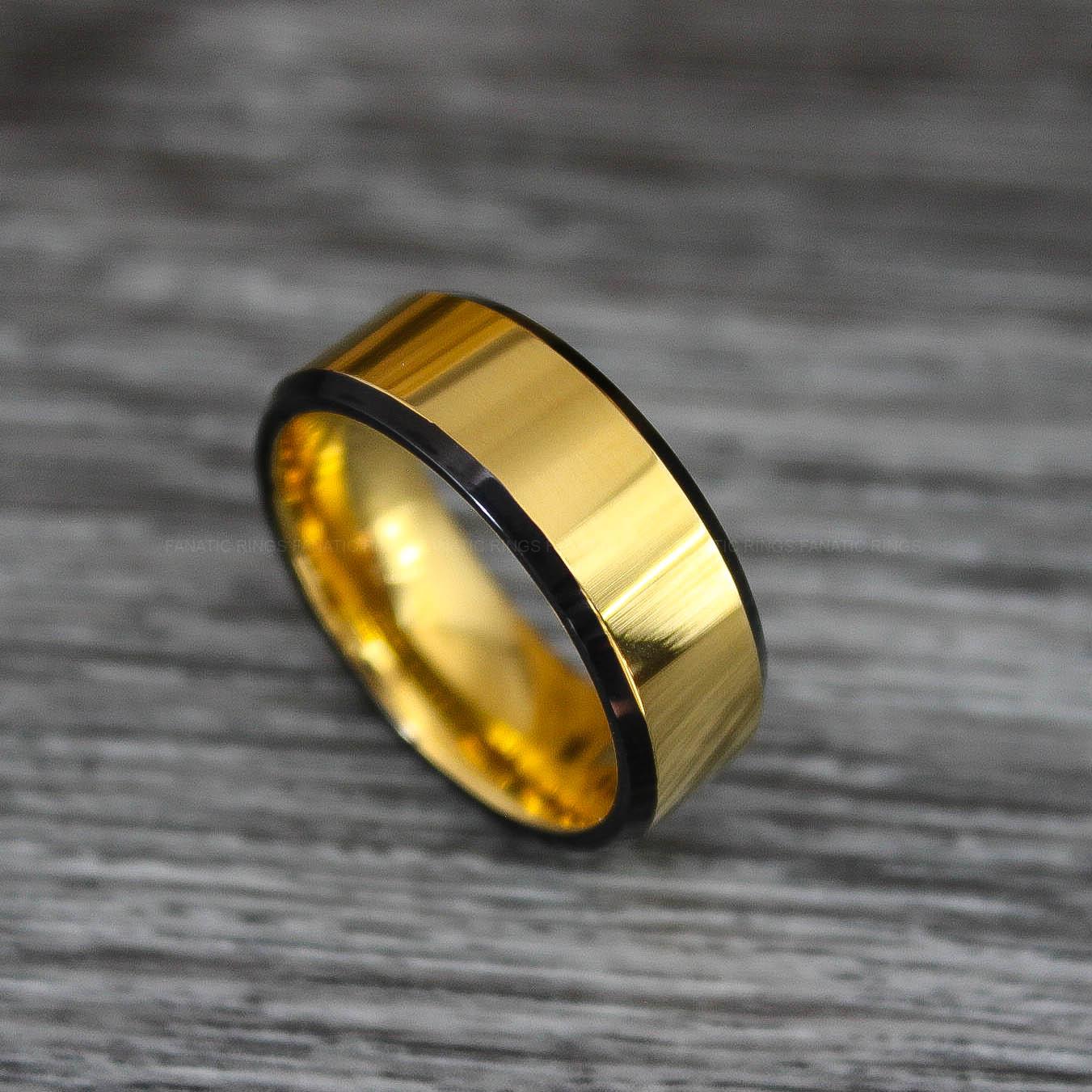 IMG_0514 Yellow Gold Wedding Ring, Yellow Gold Wedding Band, Yellow Gold Tungsten Ring - Image 1