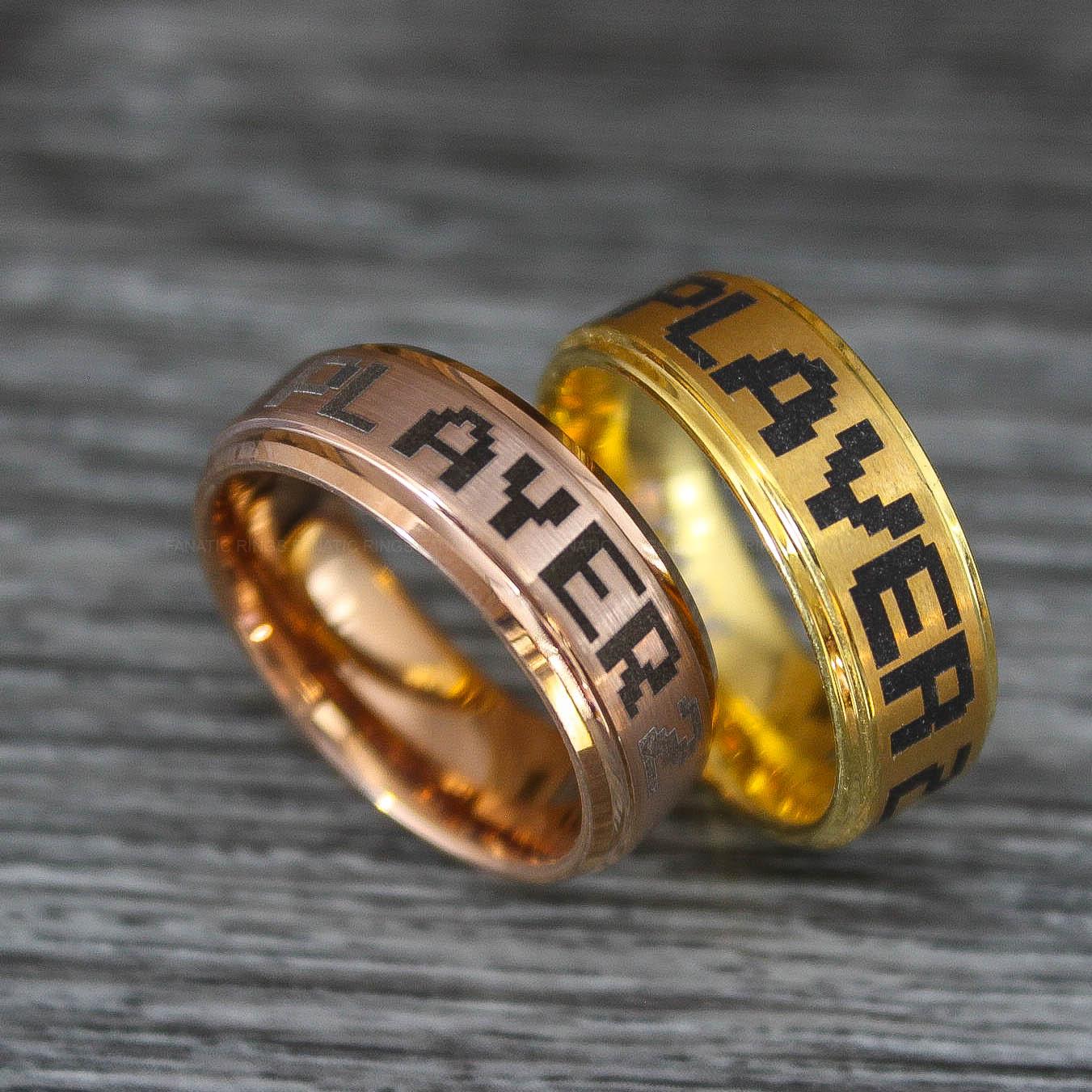 IMG_0517 Player 1 Player 2 Rings, Couple Rings, Gamer Rings, Gamer Jewelry, Gamer Wedding Rings - Image 1