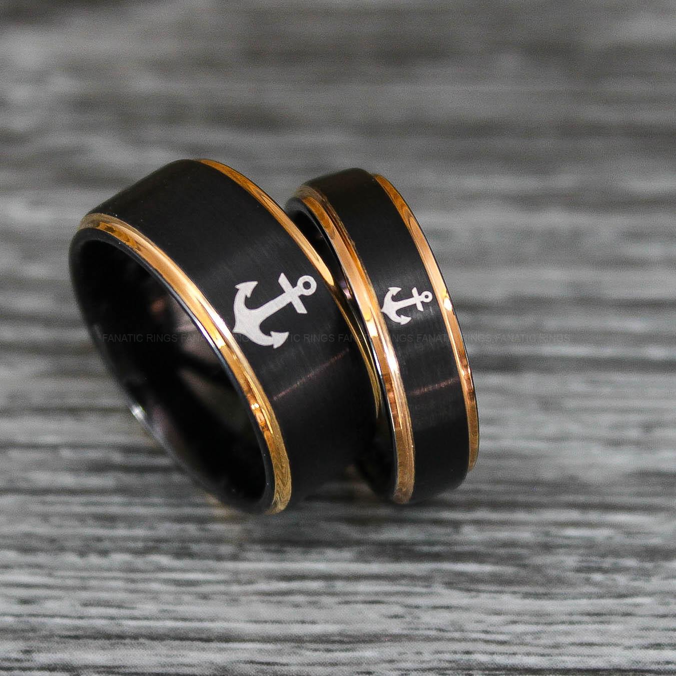 IMG_0522 Nautical Rings, Couple Rings, Anchor Rings, Viking Rings, Norse Rings, Anchor Wedding Bands - Image 1